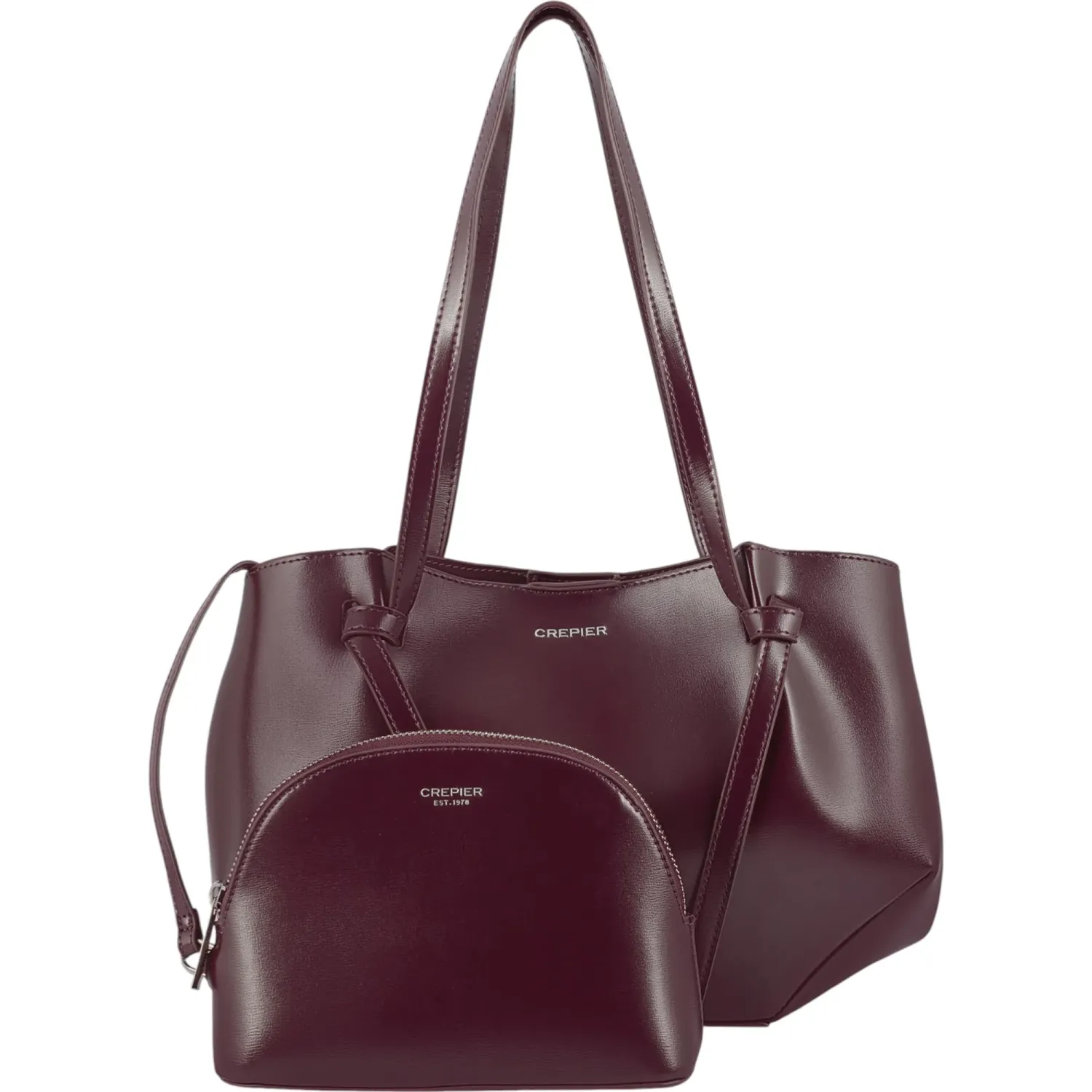 Bolso Crepier Mujer Satchel Eyra Chico color burgundy | Platanitos