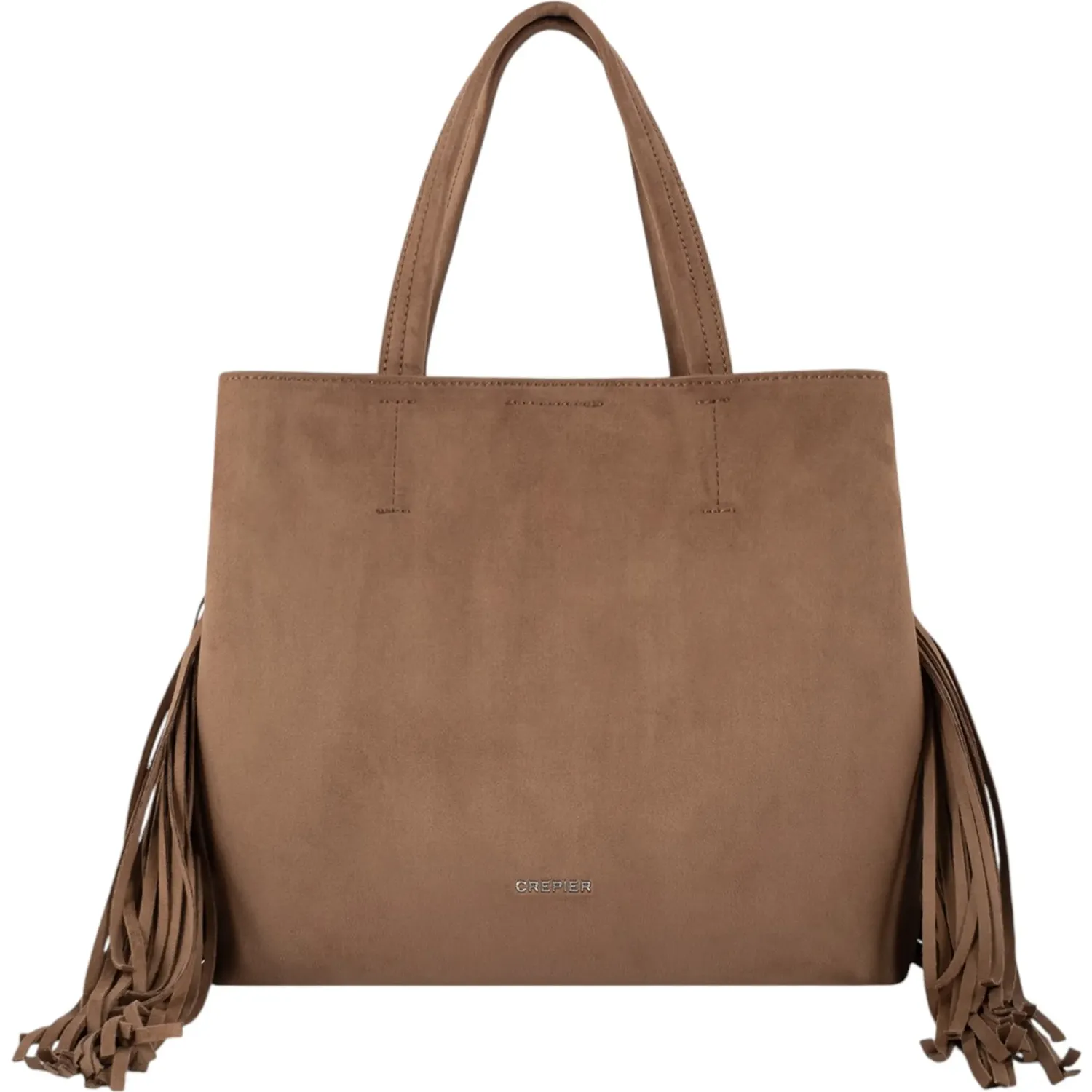 Bolso Crepier Mujer Satchel Janis Grande color topo | Platanitos