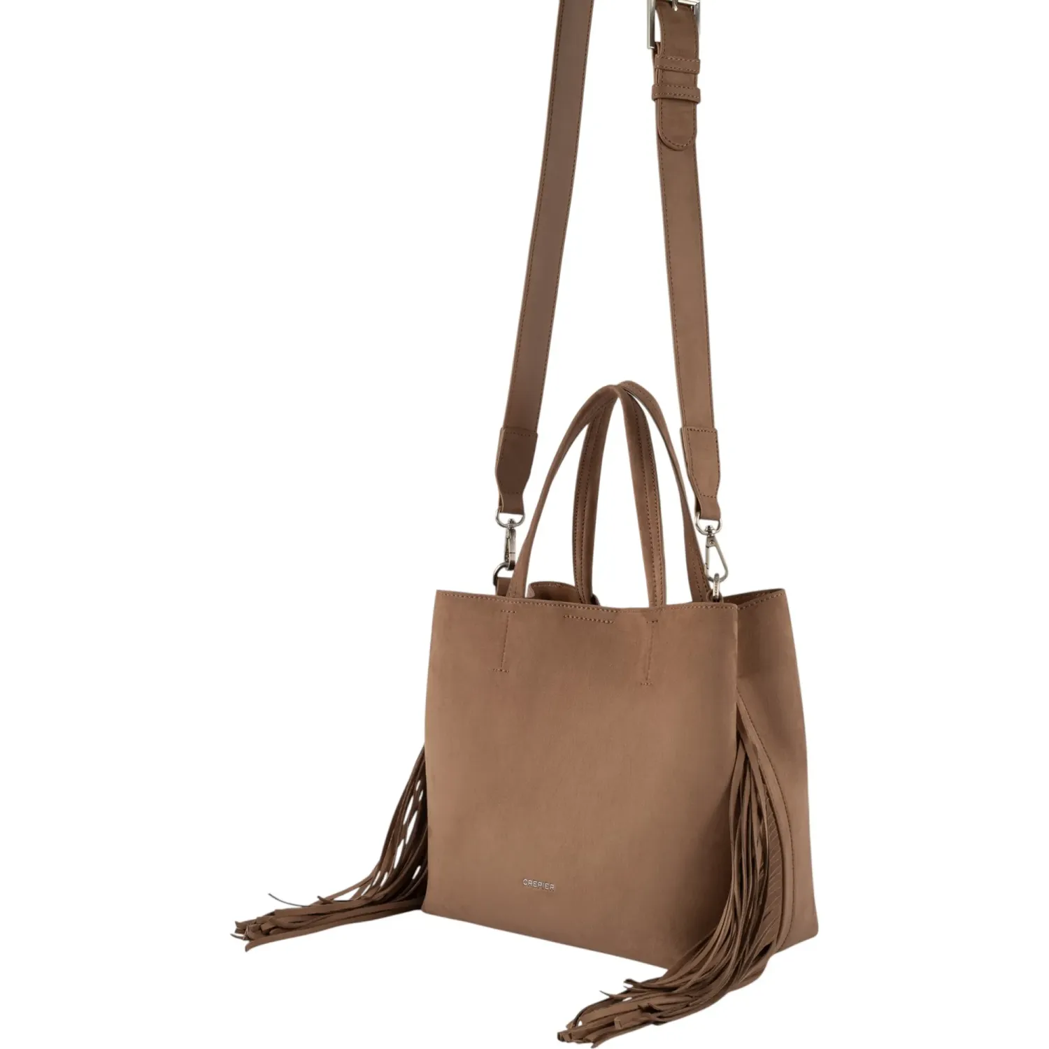 Bolso Crepier Mujer Satchel Janis Grande color topo | Platanitos