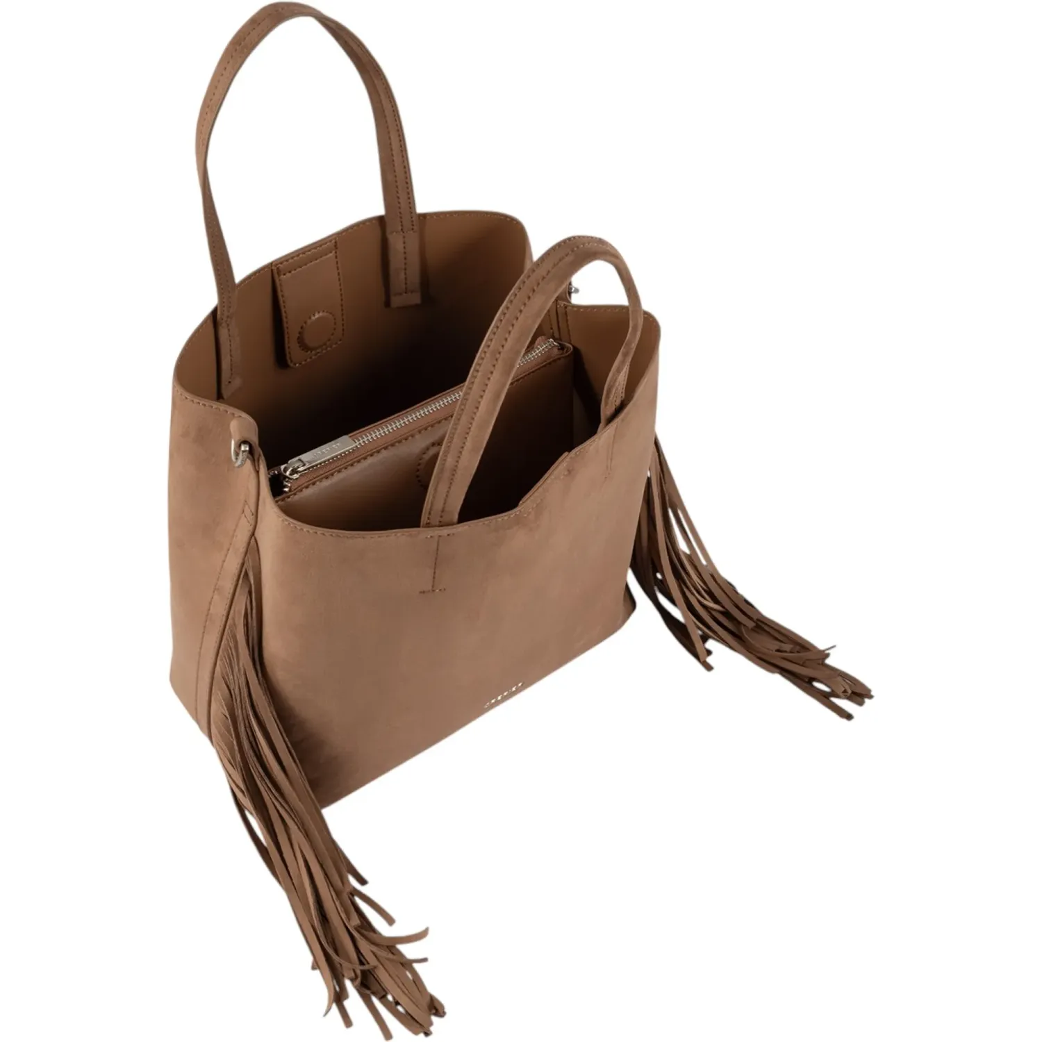 Bolso Crepier Mujer Satchel Janis Grande color topo | Platanitos