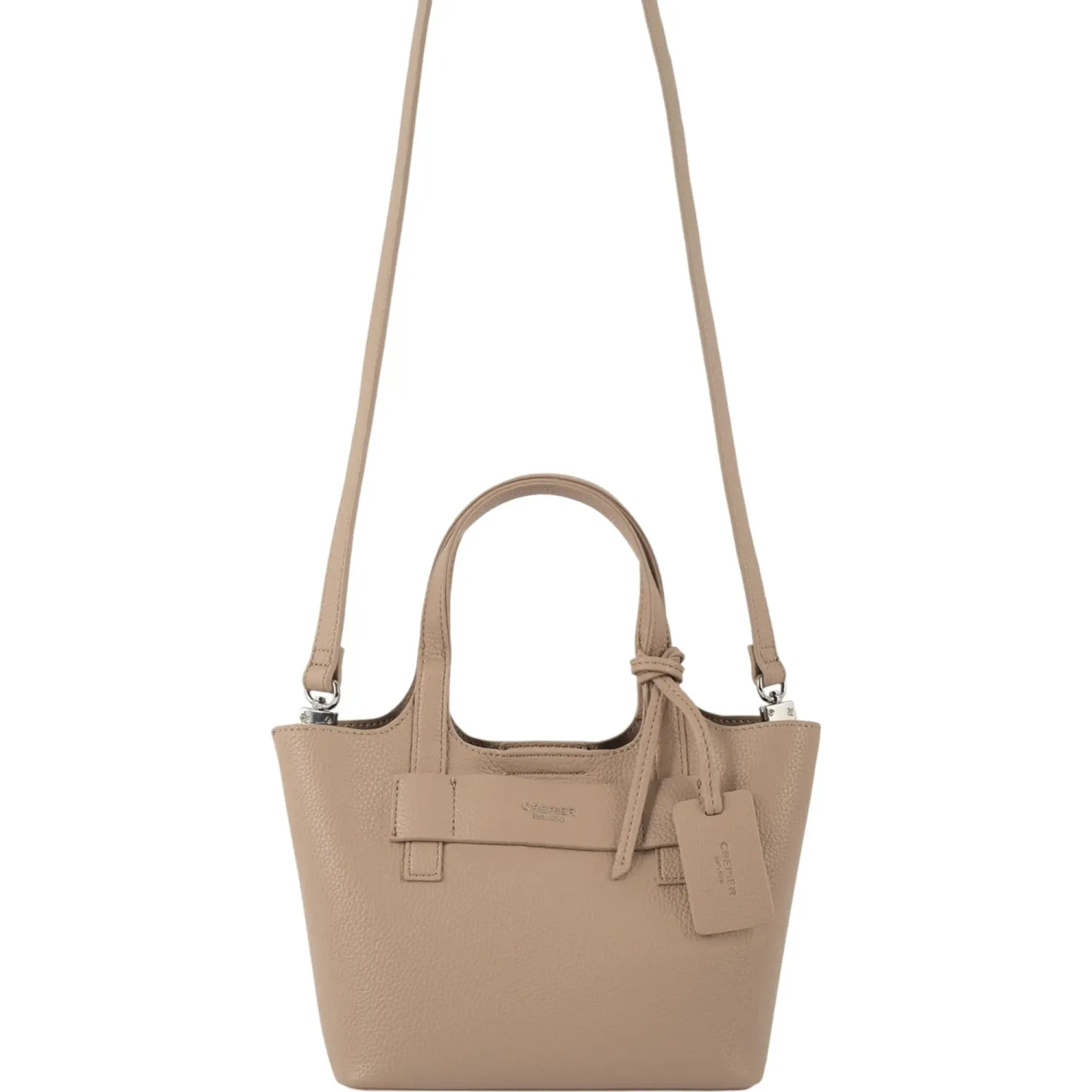 Bolso Crepier Mujer Satchel Merly Mediano color topo | Platanitos