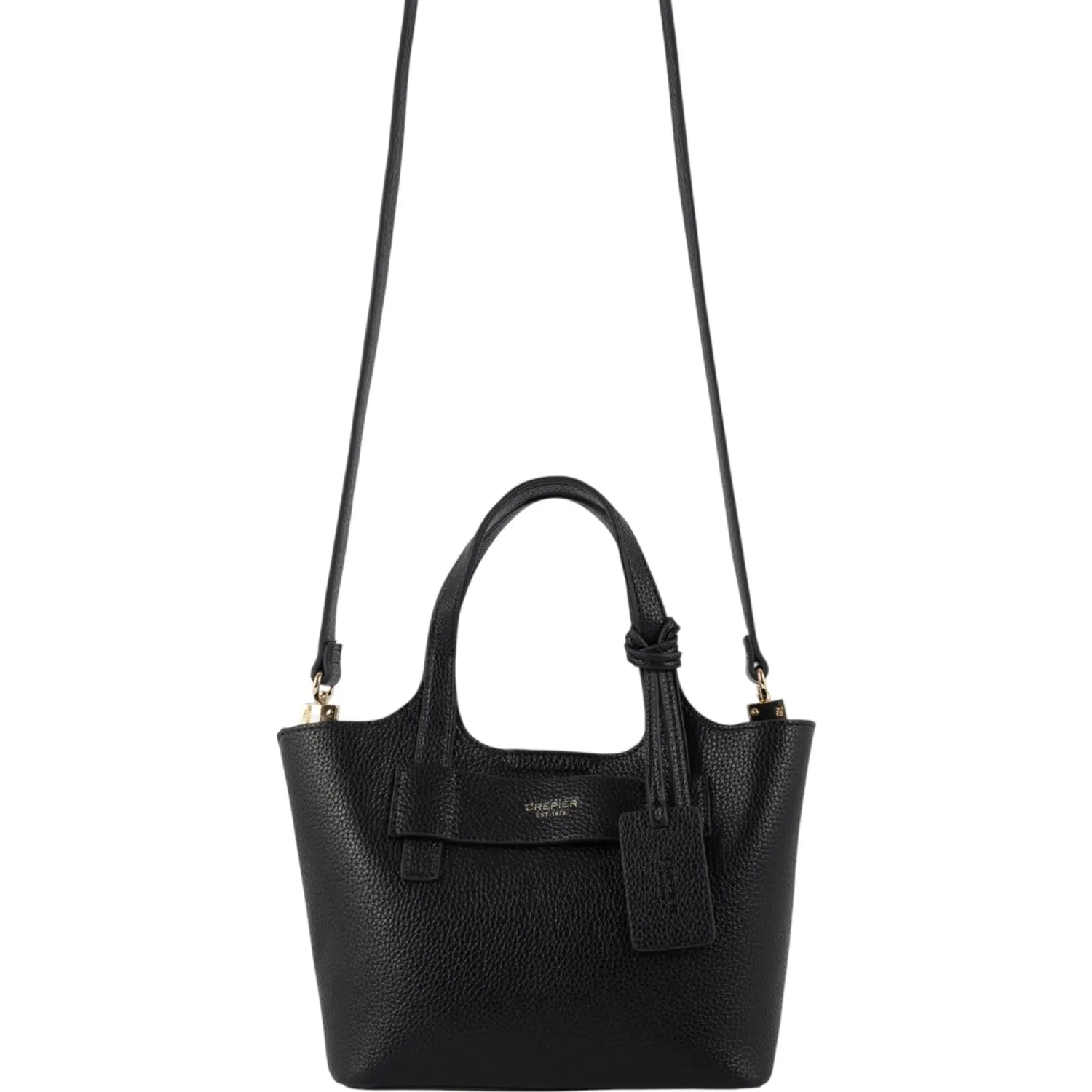 Bolso Crepier Mujer Satchel Merly Mediano color negro | Platanitos