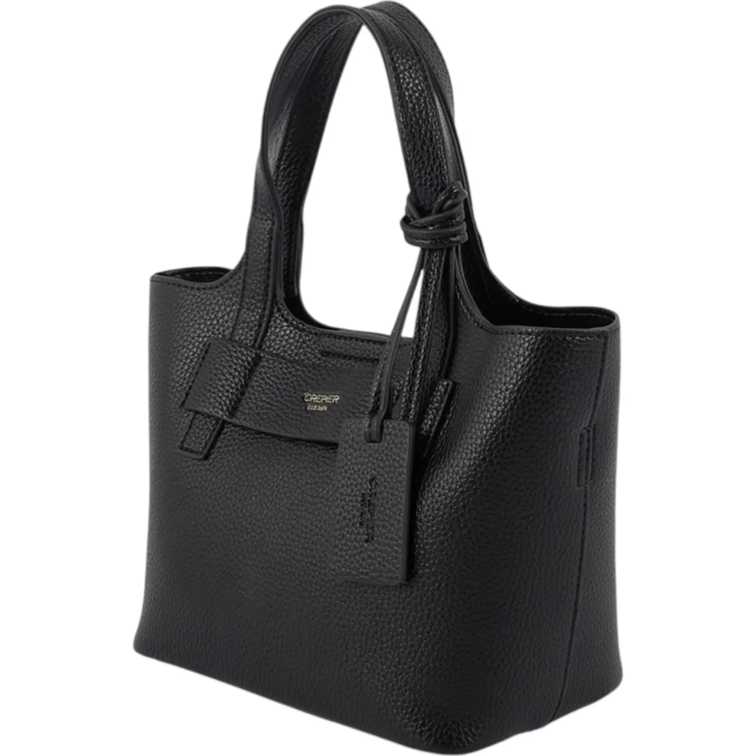 Bolso Crepier Mujer Satchel Merly Mediano color negro | Platanitos