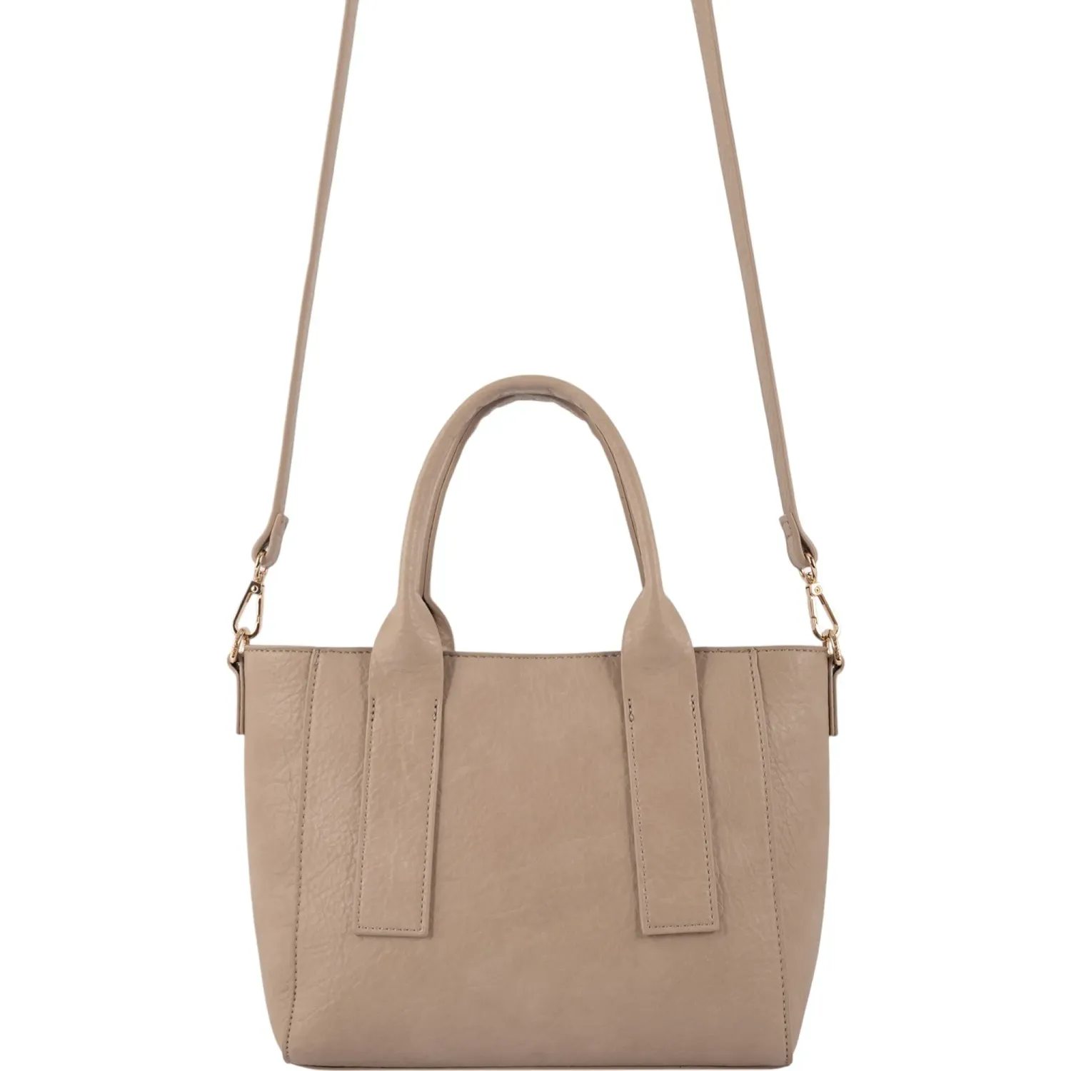 Bolso Crepier Mujer Satchel Nahia Mediano color topo | Platanitos