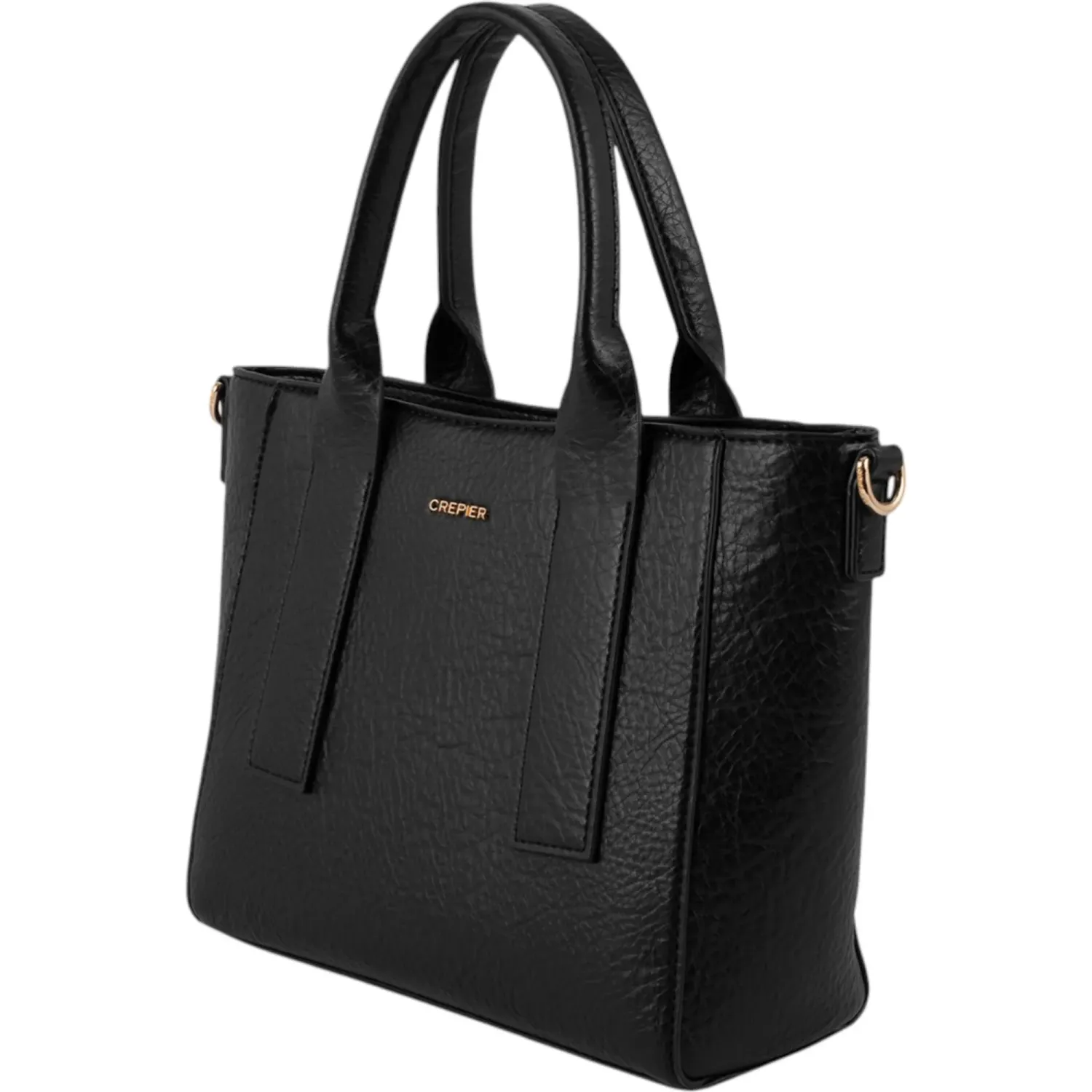 Bolso Crepier Mujer Satchel Nahia Mediano color negro | Platanitos