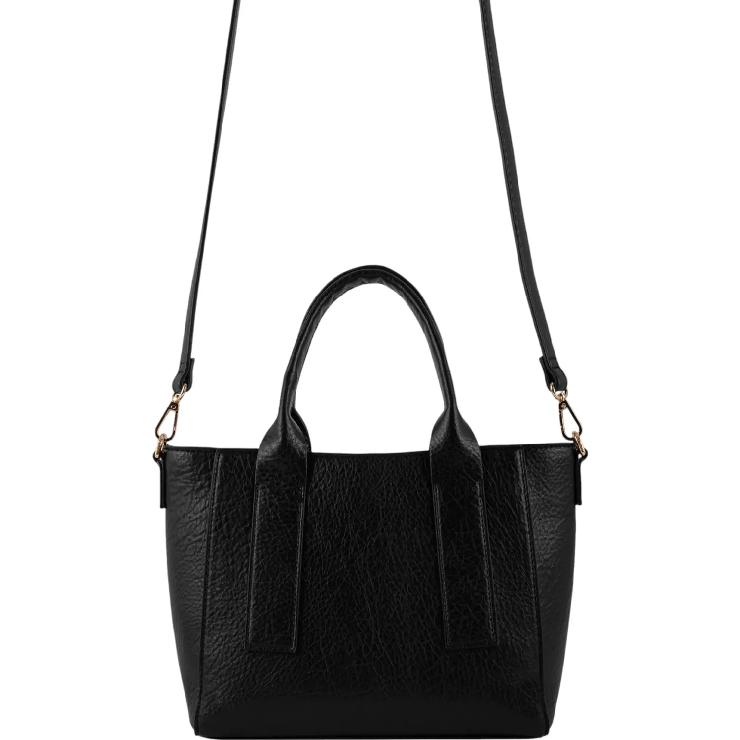 Bolso Crepier Mujer Satchel Nahia Mediano color negro | Platanitos