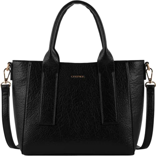 Bolso Crepier Mujer Satchel Nahia Mediano color negro | Platanitos