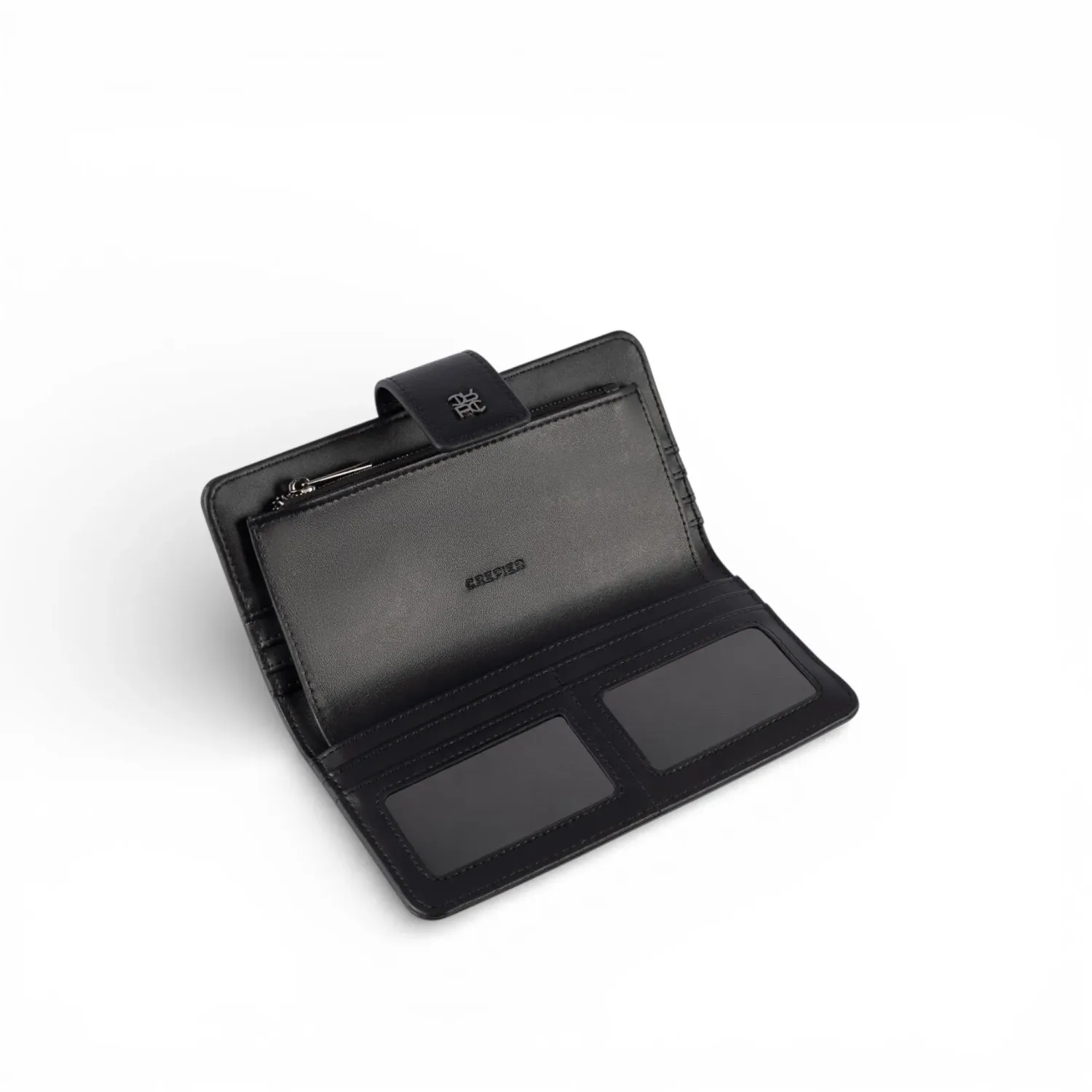 Billetera Crepier Mujer Salomé Grande color negro | Platanitos