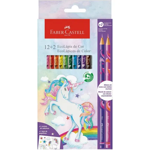 FABER CASTELL Varios Ecolápices De Colores Unicornio X 12+2