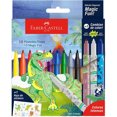 FABER CASTELL Varios modelo Plumones Dino Fiesta X 13 Und varios 2026021814562675454  