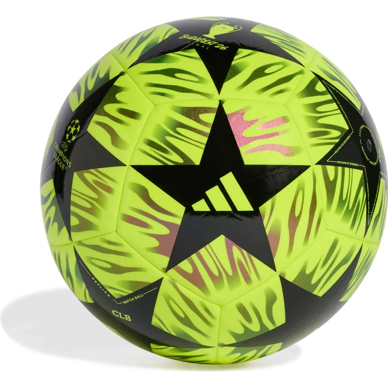 Pelota Adidas Futbol Unisex Ucl Clb F color neon / negro | Platanitos