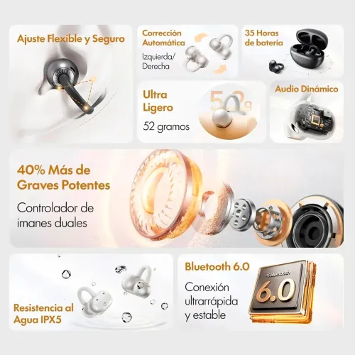 QCY Audífonos Inalámbricos Crossky C50 Bluetooth 5.0