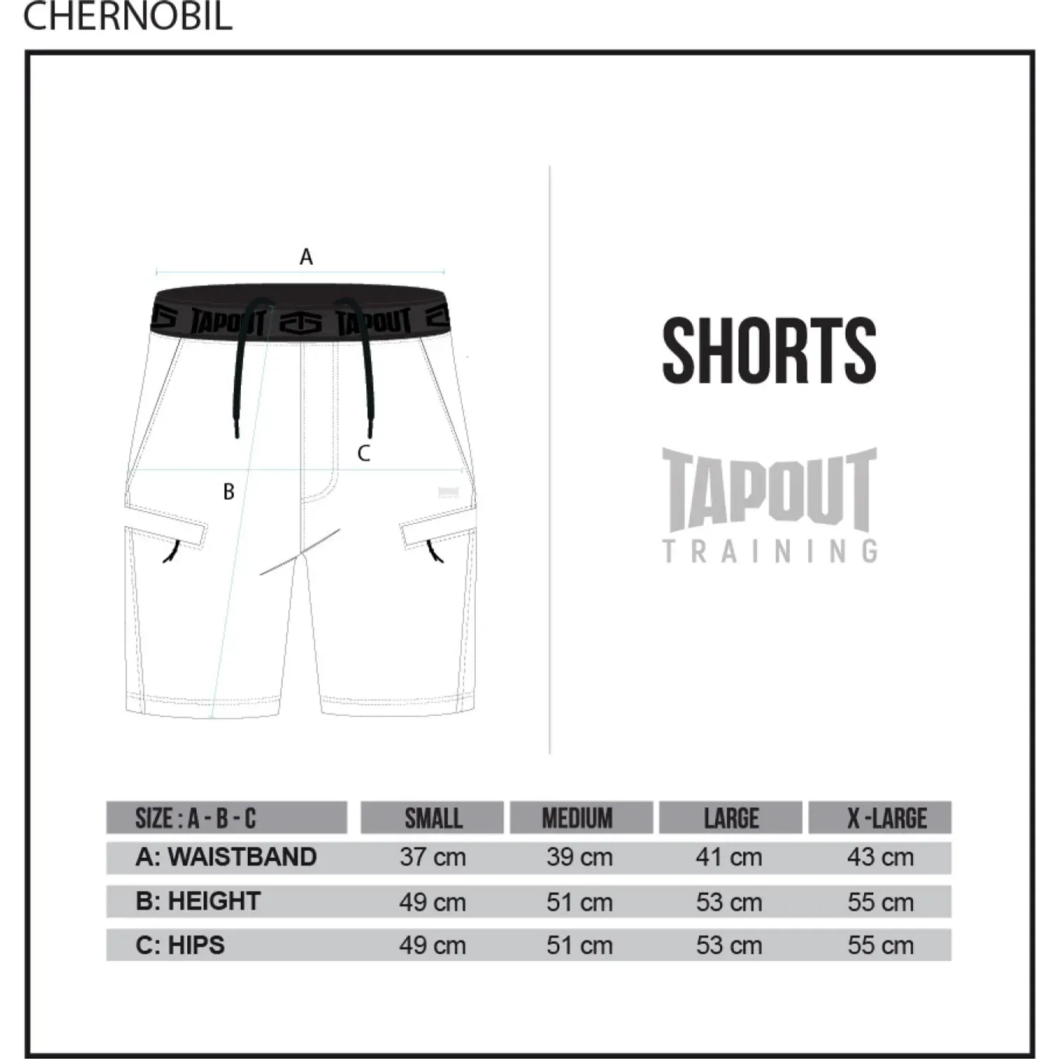 Short Tapout Training Hombre  Chernobyl color negro | Platanitos