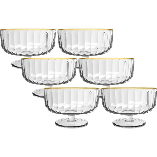 ICHIMATSU  modelo Juego X 6 Piezas Copa Postre Modelo Flor Filo Dorado 320 Ml 2026030213113527957  