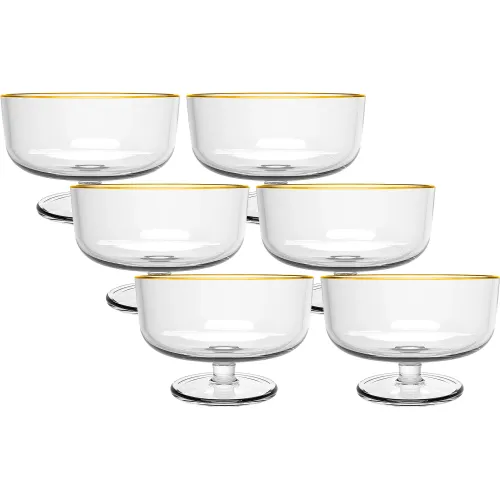 ICHIMATSU  modelo Juego X 6 Piezas Copa Postre Modelo Liso Filo Dorado 320 Ml 2026030213113527963  