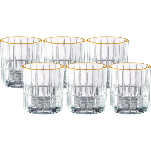 ICHIMATSU  modelo Juego X 6 Piezas Vaso Corto Radial Filo Dorado 340 Ml 2026030213113527975  