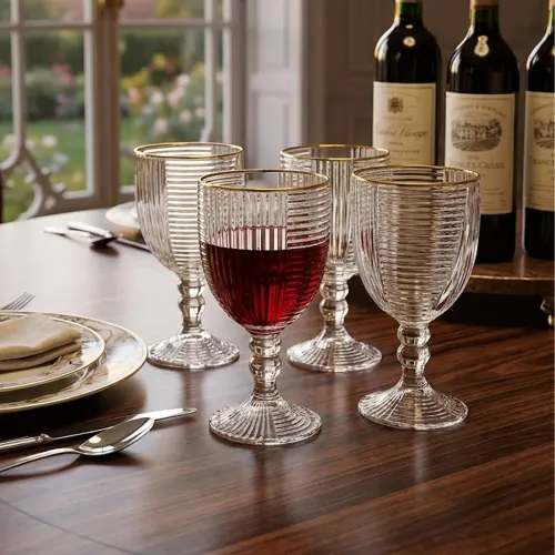 ICHIMATSU Juego X 6 Piezas Copa De Vino Filo Dorado 350 Ml