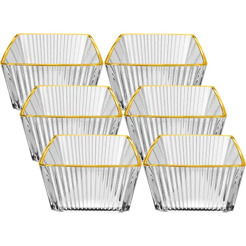 ICHIMATSU  modelo Juego X 6 Piezas Bowl Cuadrado Modelo Flor Con Filo Dorado 215 Ml 2026030213113527999  