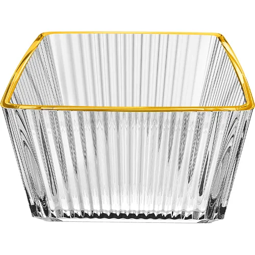 ICHIMATSU Juego X 6 Piezas Bowl Cuadrado Modelo Flor Con Filo Dorado 215 Ml