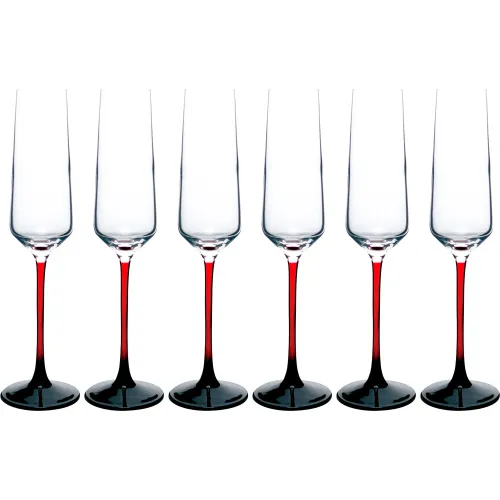 ICHIMATSU  modelo Juego X 6 Piezas Copa Champagne Tallo Rojo 250 Ml 2026030213113528018  