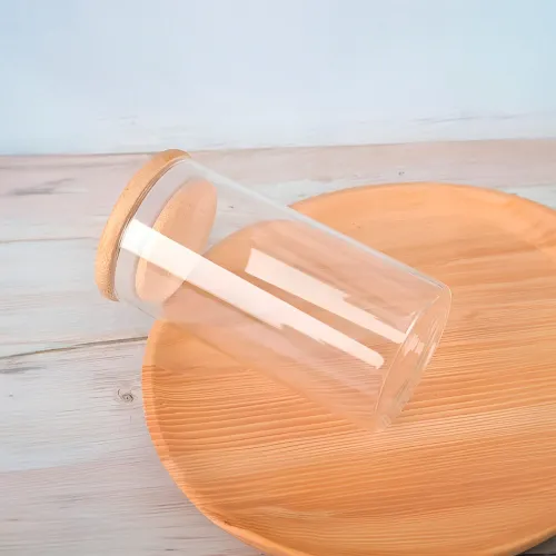 ICHIMATSU Frasco De Vidrio Tapa De Madera 350 Ml (6.5x12 Cm)