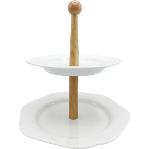 ICHIMATSU Blanco modelo Porta Bocaditos Porcelana 2 Pisos (20+25.5cm) blancos 2026030213113528039  