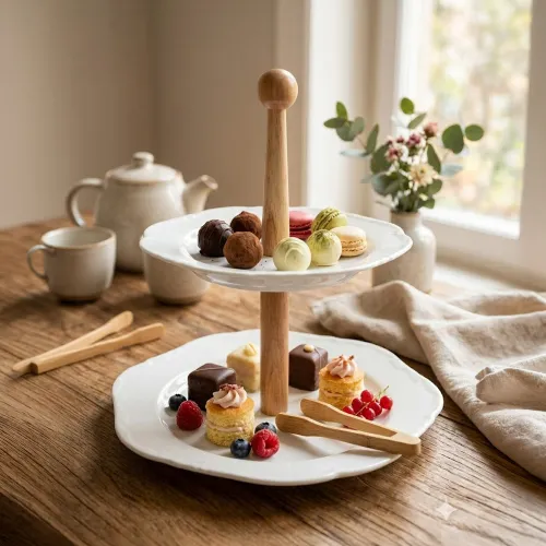 ICHIMATSU Porta Bocaditos Porcelana 2 Pisos (20+25.5cm)