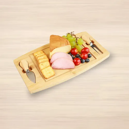 ICHIMATSU Set Tabla De Madera Para Queso Rectangular (19x33x1.5 Cm)