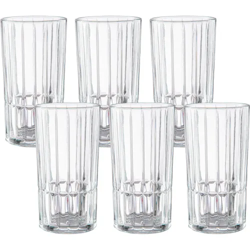 ICHIMATSU Transparente modelo Juego X 6 Piezas Vaso Largo Radial 385 Ml transparentes 2026030213113528117  