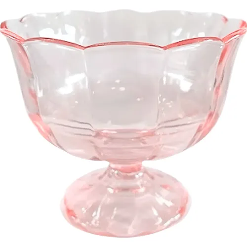 ICHIMATSU Juego X 6 Piezas Copa Ancha Con Borde Ondulado Color Rosado 410 Ml