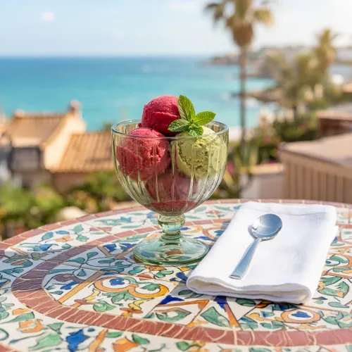 ICHIMATSU Juego X 6 Piezas Copa Helado Rayas Verde 360 Ml