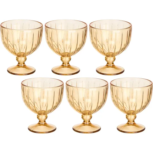 ICHIMATSU Amarillo modelo Juego X 6 Piezas Copa Helado Rayas Amarillo 360 Ml amarillos 2026030213113528141  