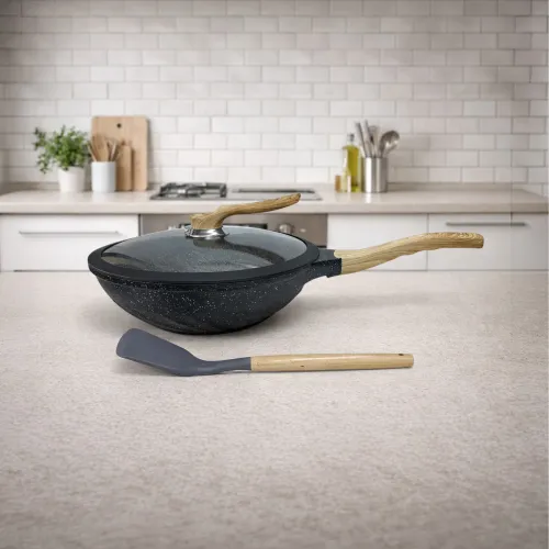 MGC Sarten Wook Con Tapa De Vidrio De 30 Cm