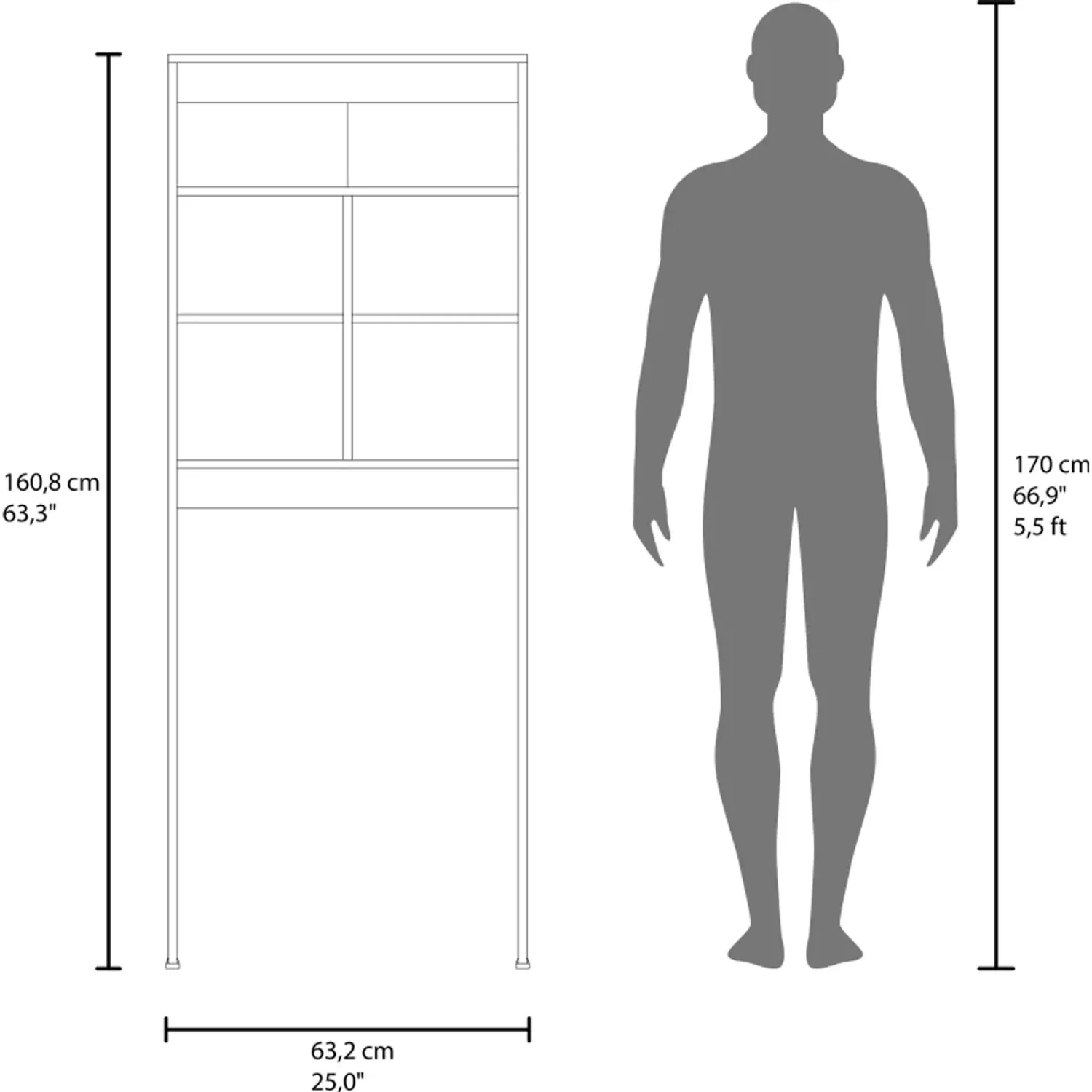 Estante Tuhome Wc Bath Duo 160,8x63,2x20,1 Cm color cartagena | Platanitos
