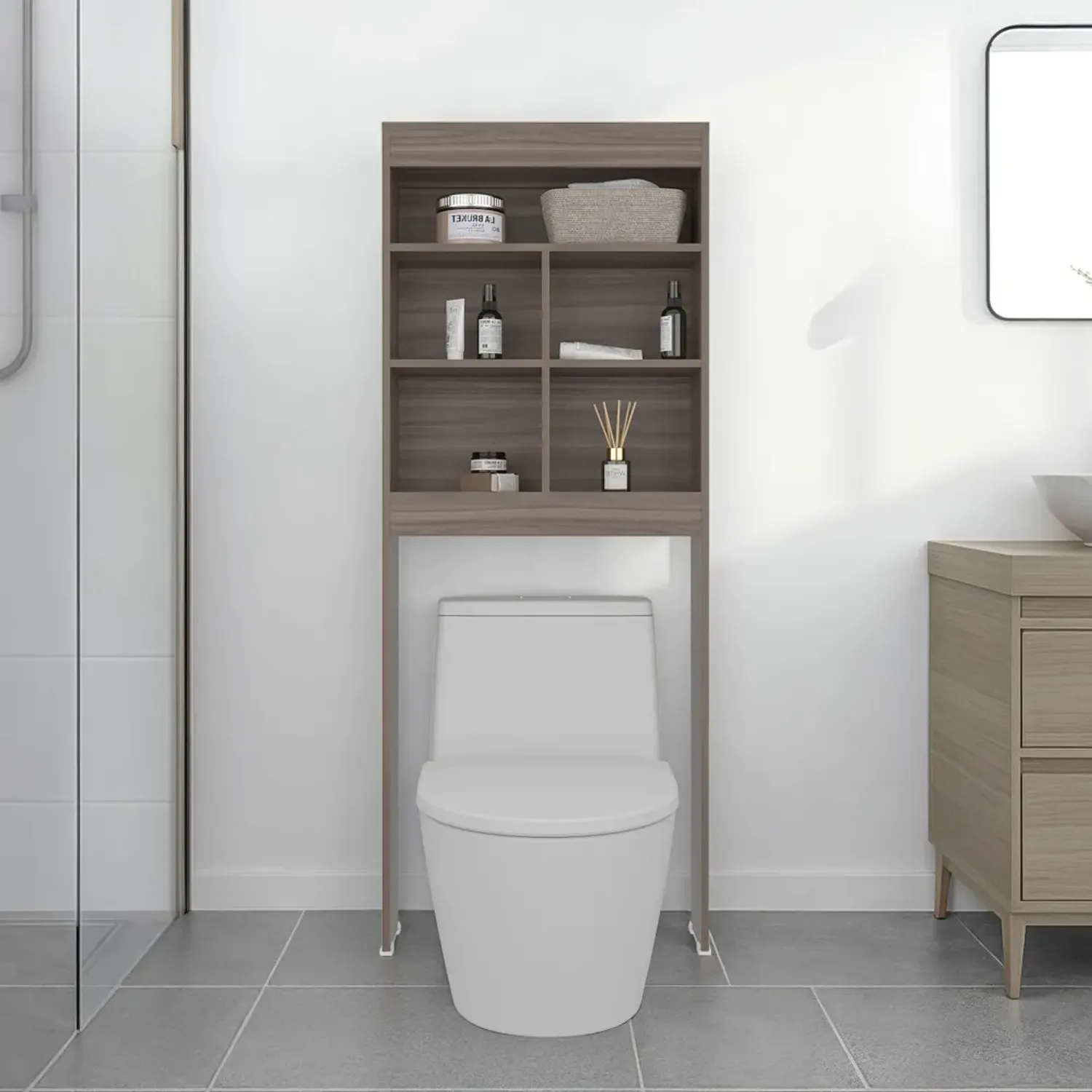 Estante Tuhome Wc Bath Duo 160,8x63,2x20,1 Cm color avellana | Platanitos