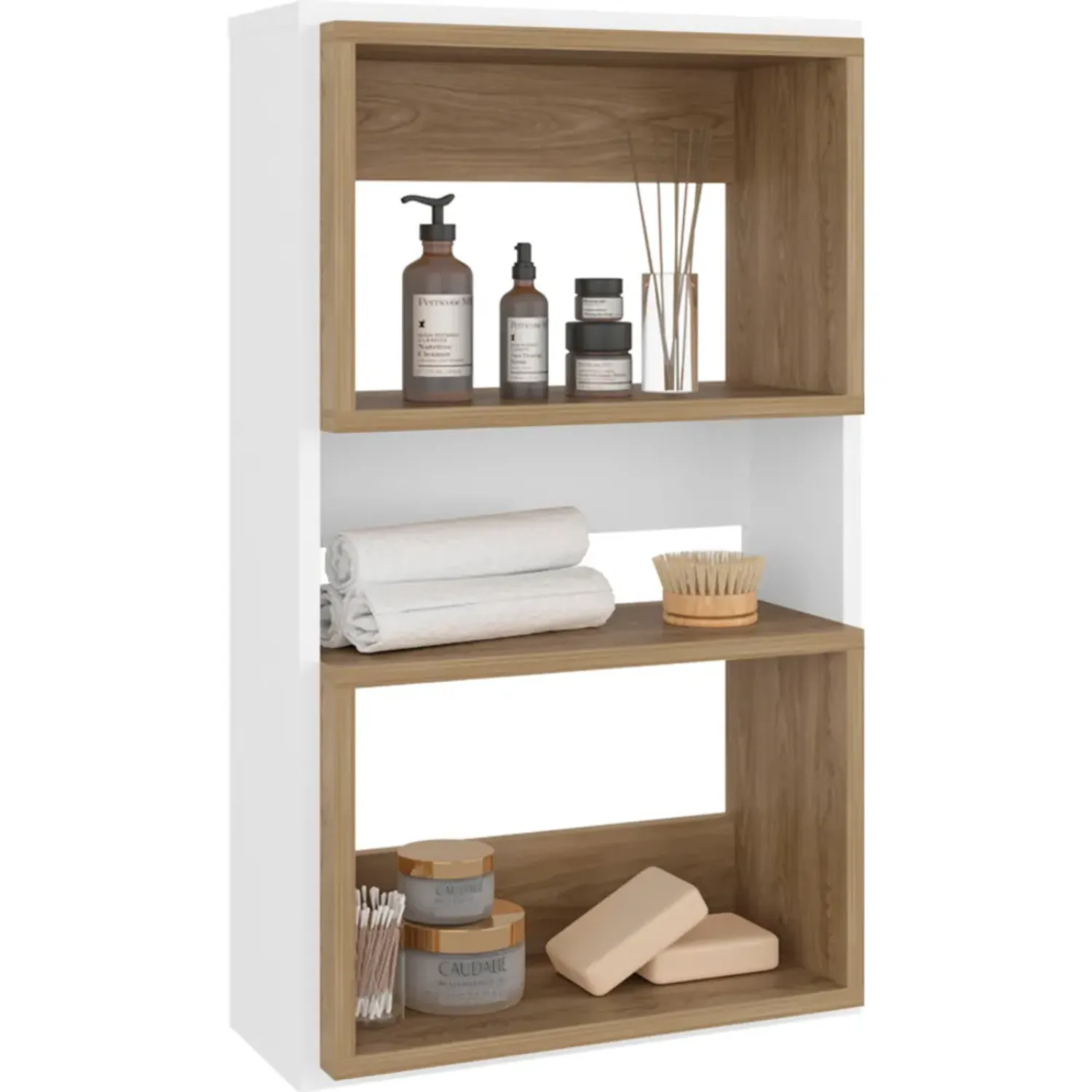 Mueble Tuhome Auxilar Muro Baño Eco color blanco/fresno | Platanitos