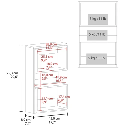 TUHOME Mueble Auxilar Muro Baño Eco