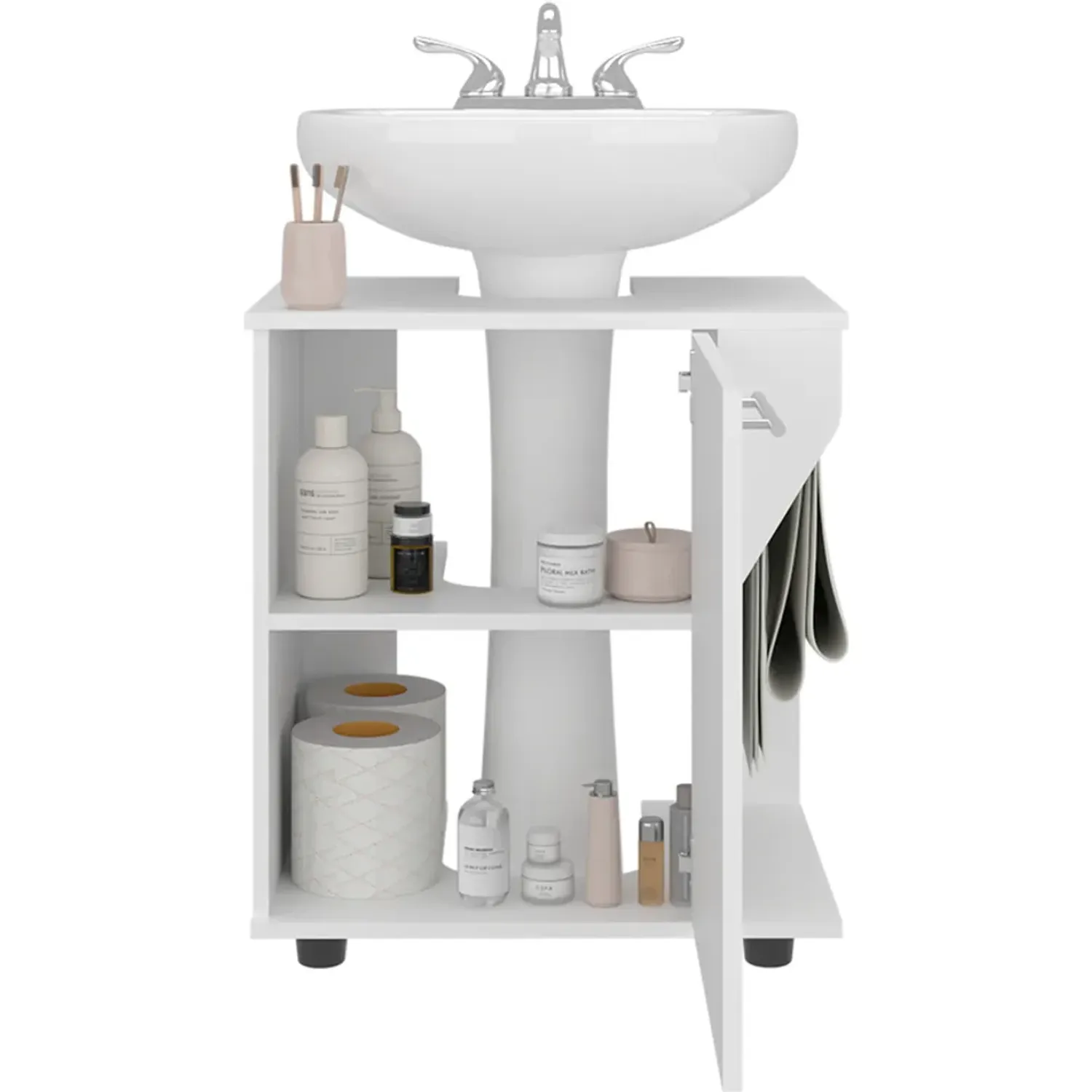 TUHOME Mueble Tuhome Para Lavamanos Phillips 1 Puerta color blanco | Platanitos