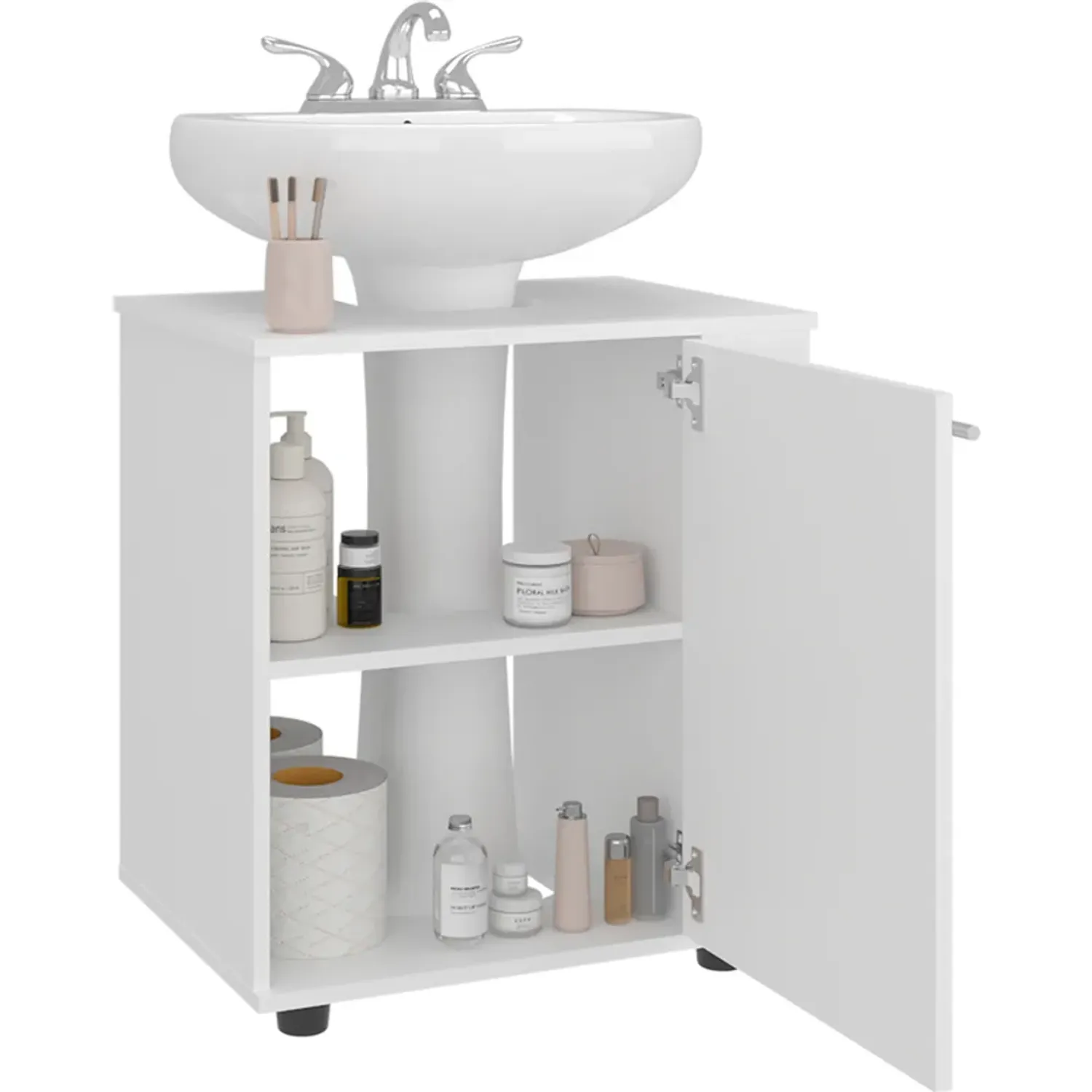 TUHOME Mueble Tuhome Para Lavamanos Phillips 1 Puerta color blanco | Platanitos