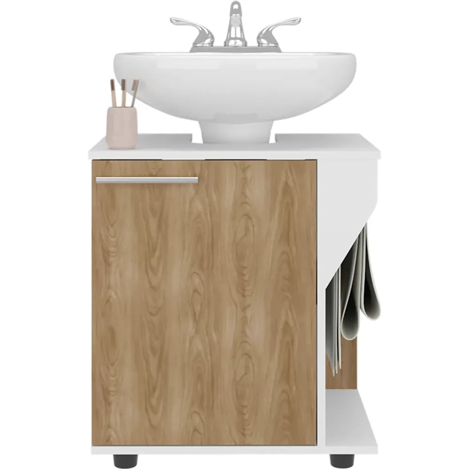 Mueble Tuhome Para Lavamanos Phillips 1 Puerta color blanco/fresno | Platanitos