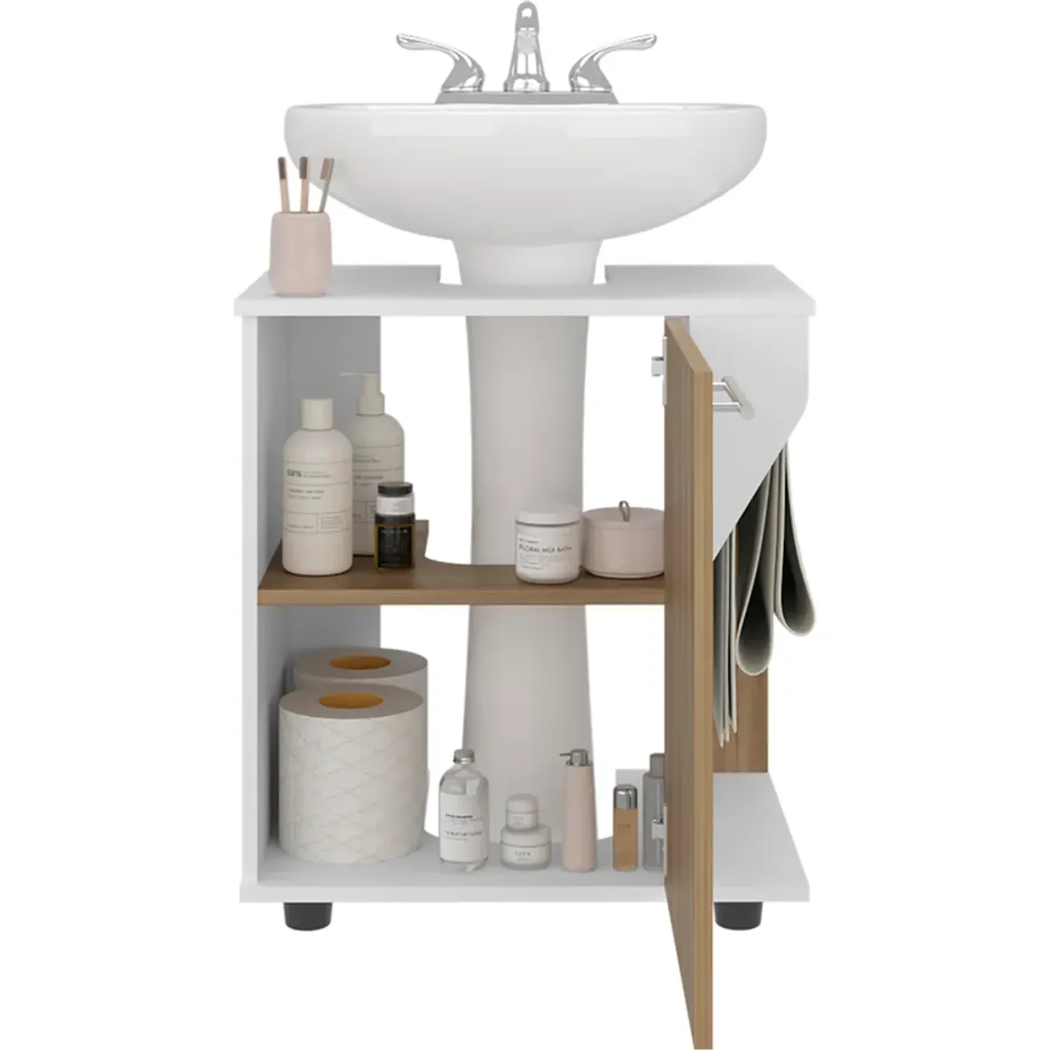 Mueble Tuhome Para Lavamanos Phillips 1 Puerta color blanco/fresno | Platanitos