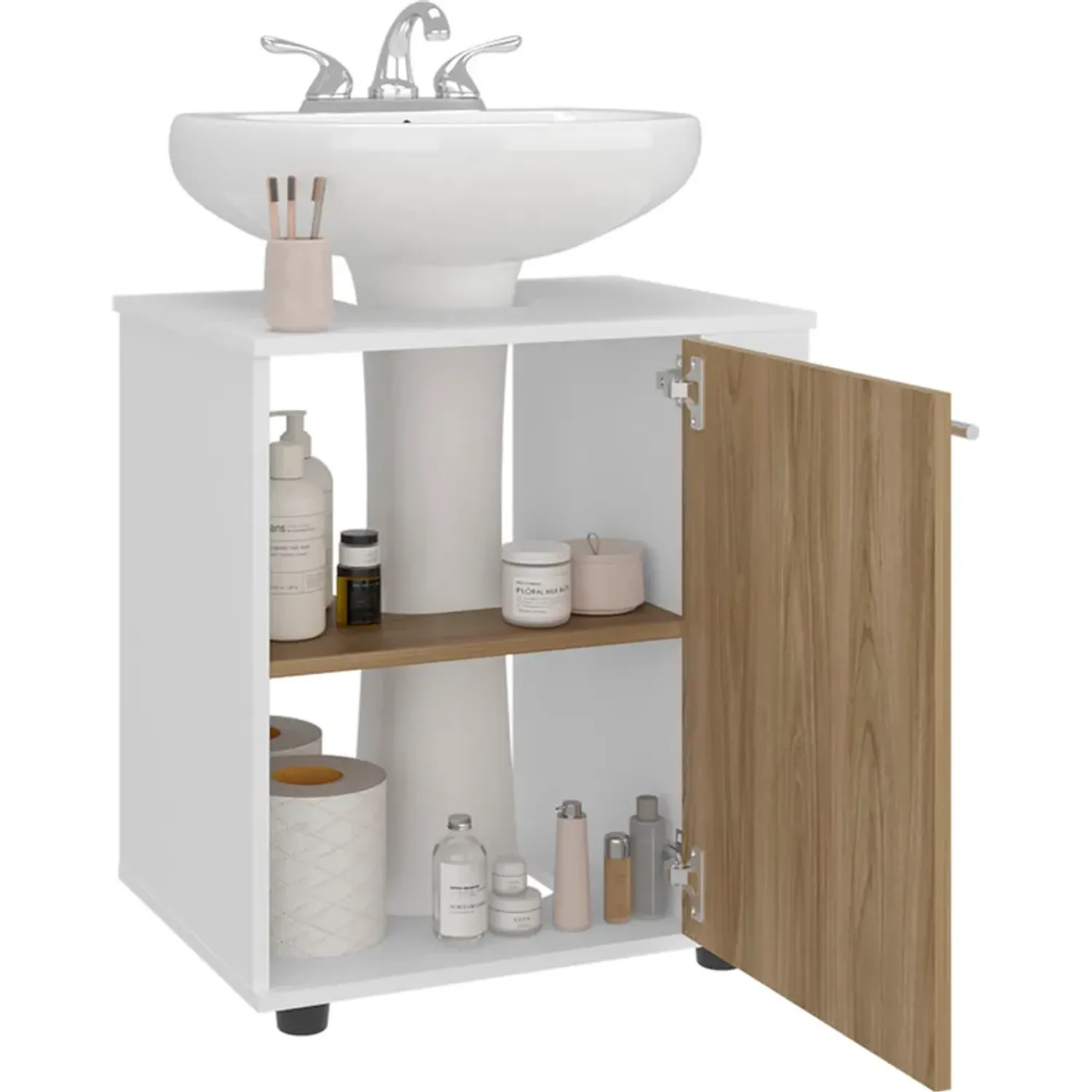 Mueble Tuhome Para Lavamanos Phillips 1 Puerta color blanco/fresno | Platanitos