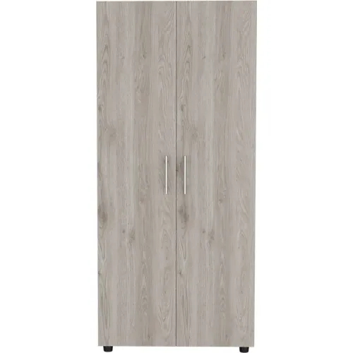 TUHOME Ropero Tera 2 Puertas Ceniza Y Blanco 180x180x48 Cm