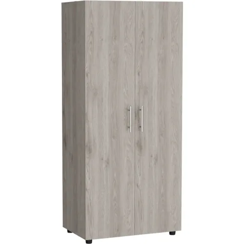 TUHOME Ropero Tera 2 Puertas Ceniza Y Blanco 180x180x48 Cm