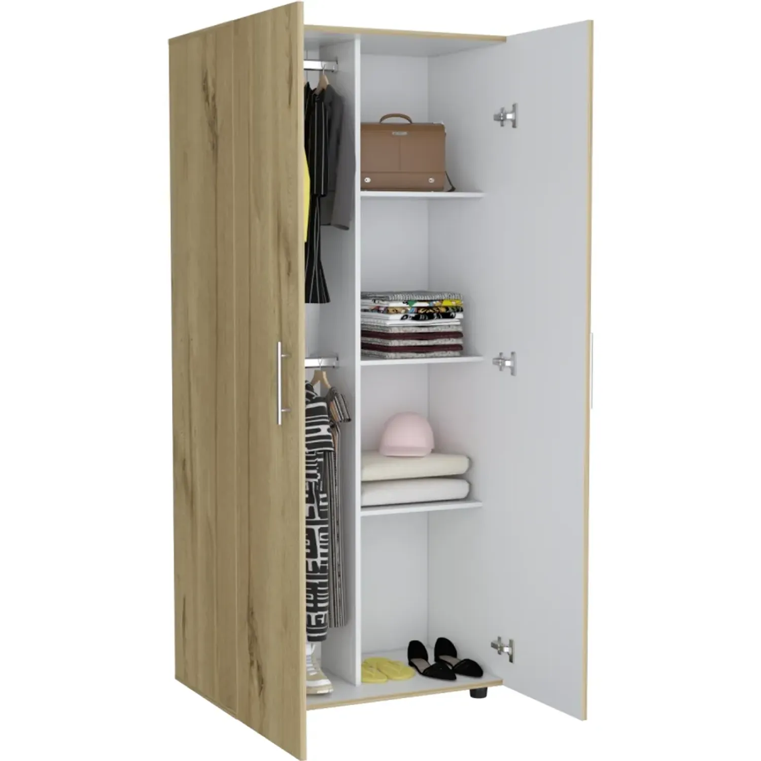 Ropero Tuhome Tera 2 Puertas Duna Y Blanco 180x180x48 Cm color duna/blanco | Platanitos