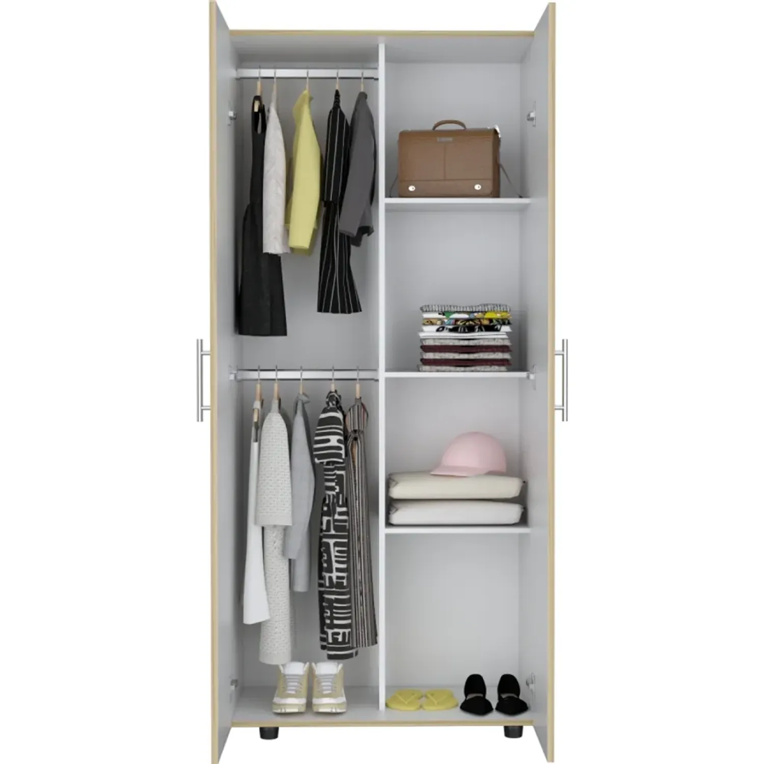 Ropero Tuhome Tera 2 Puertas Duna Y Blanco 180x180x48 Cm color duna/blanco | Platanitos