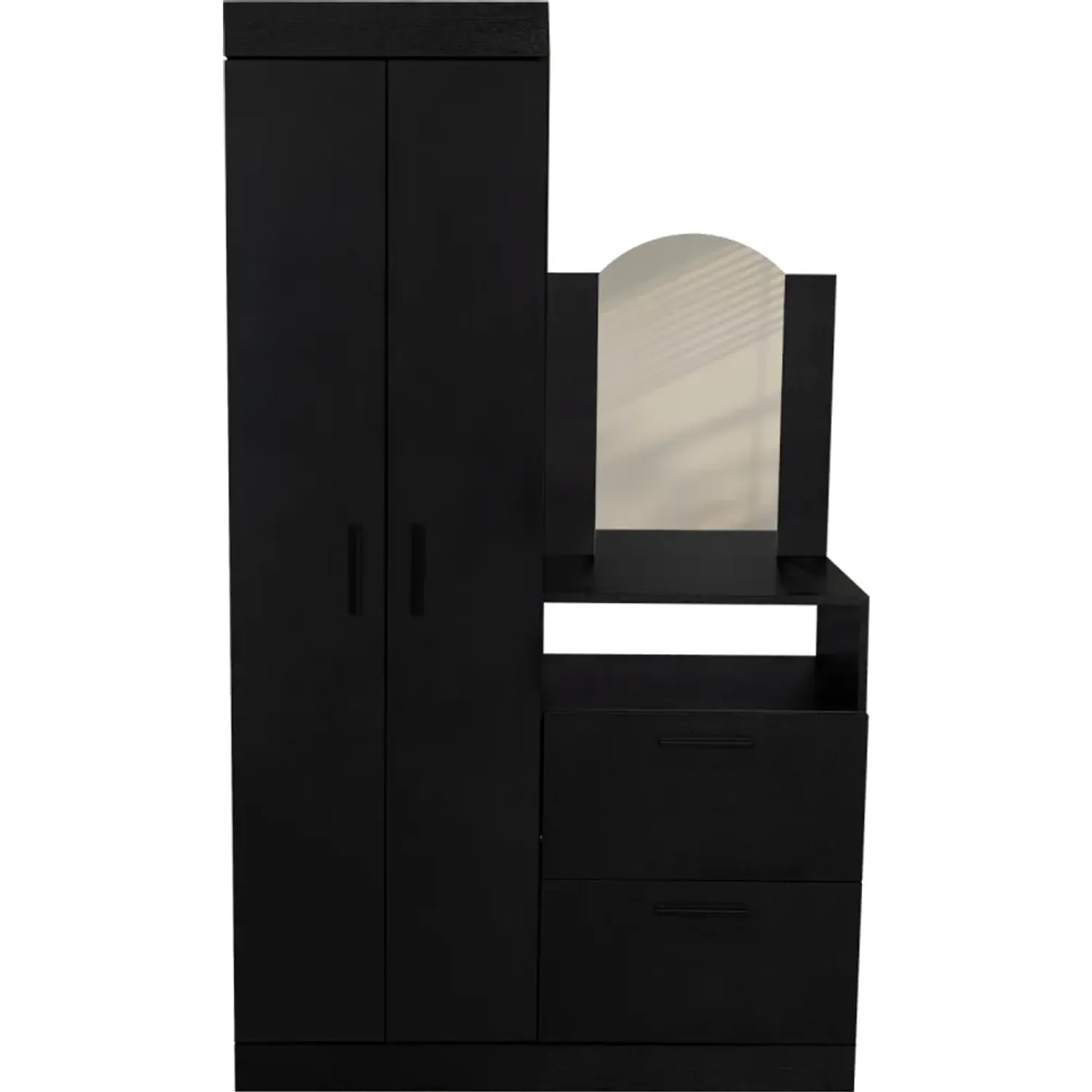 Ropero Tuhome Cómoda Praga 3 Puertas 1 Cajón Y Espejo color wengue | Platanitos