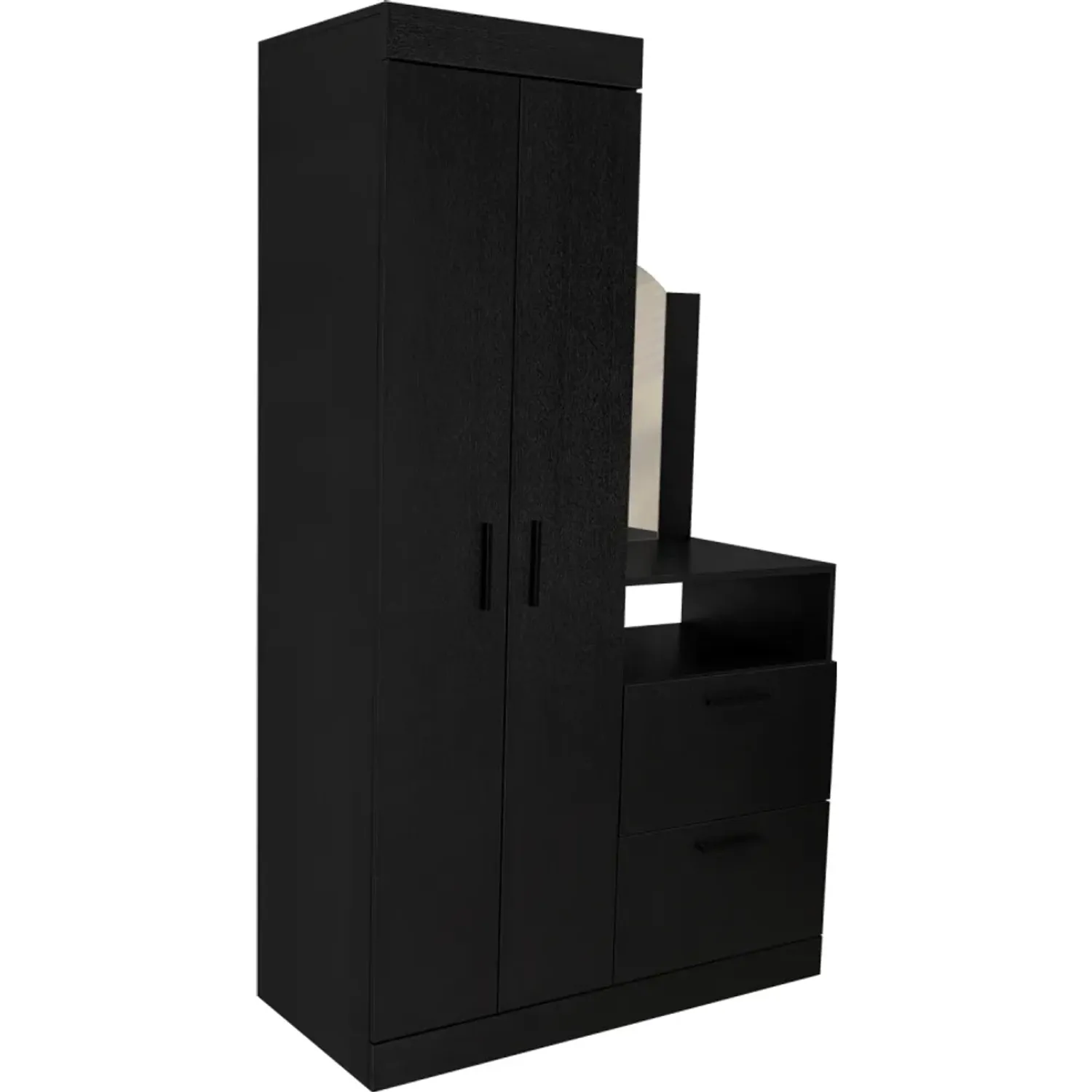 Ropero Tuhome Cómoda Praga 3 Puertas 1 Cajón Y Espejo color wengue | Platanitos