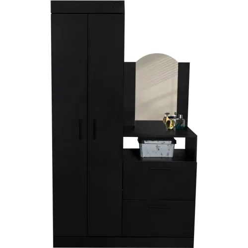 TUHOME Ropero Cómoda Praga 3 Puertas 1 Cajón Y Espejo