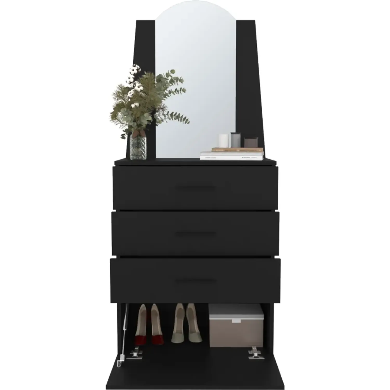 Cómoda Tuhome Praga 3 Cajones 1 Puerta Abatible color wengue | Platanitos